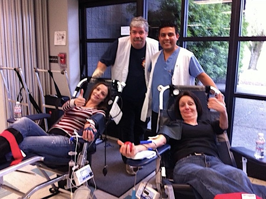 Annette Giving Blood